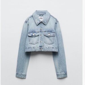 Zara Cropped Denim Jacket - XL